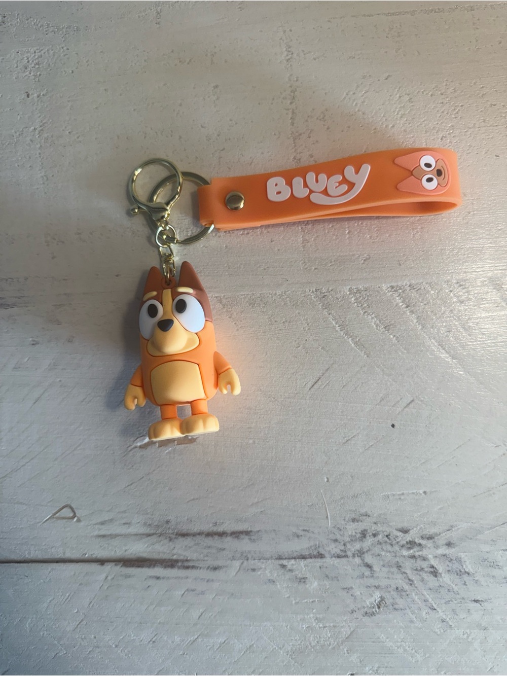 Bingo Keychain Silicone Cartoon Character Wrist Strap Key Ring Kids Gift